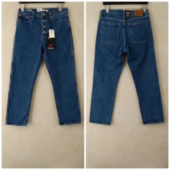 Levi's Wedgie Utility Straight Leg Jeans Denim Pants Middle Sister Carpe… - Picture 11 of 12